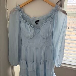 Windsor Sky Blue Ruffle Dress